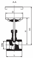 Чертеж Клапан запорный игольчатый VYC 147-03 Ду32 Ру250 резьбовой 