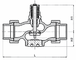 Чертеж Клапан регулирующий двухходовой M1F-SFL Ду20 Ру16 резьбовой