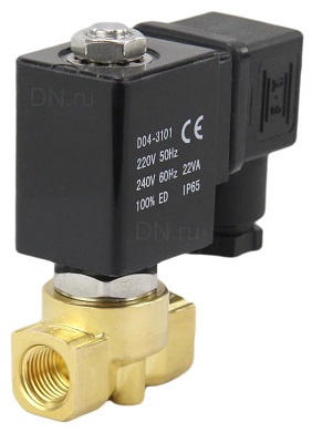 Клапан электромагнитный соленоидный двухходовой DN.ru-VS2W-700 P-Z-NC Ду40 (1 1/2 дюйм) Ру10 с нулевым перепадом давления, нормально закрытый, корпус - латунь, уплотнение - PTFE, резьба G, с катушкой YS-018 220В