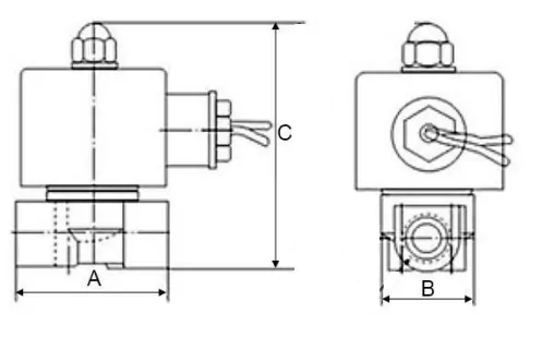 Электромагнитный клапан (соленоидный) двухходовой DN.ru-DW11 1/8″ Ду6-2.5, Ру10 латунный, нормально закрытый (НЗ), NBR, катушка 220В