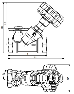 Чертеж Клапан балансировочный Herz Штремакс-M Ду32 Ру10