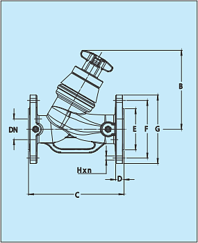 Чертеж Клапана балансировочного Cimberio 3739 (Cim 3739) Ду80 Ру16