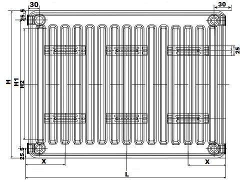 Радиатор Oasis Pro PN 21-2-29 200x2900 мм настенный, панельный, присоединение резьбовое - 1/2