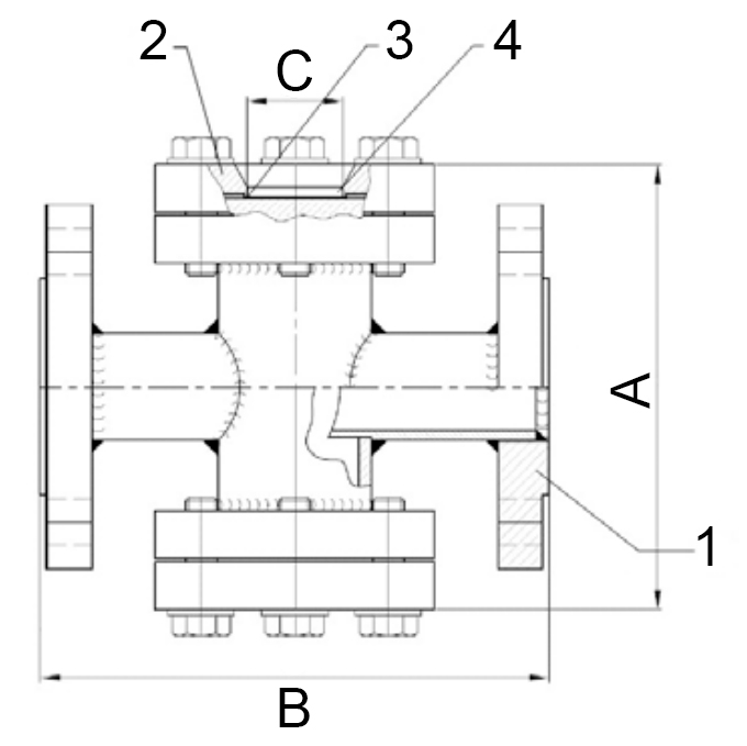Стекло смотровое АДЛ CC04 Ду15 Ру16 фланцевое корпус – углеродистая сталь, двустороннее