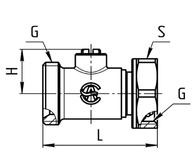 Узел нижнего подключения Aquasfera Ду20 Ру10 наружная резьба/накидная гайка, для двухтрубных систем, прямой, одиночный, латунь