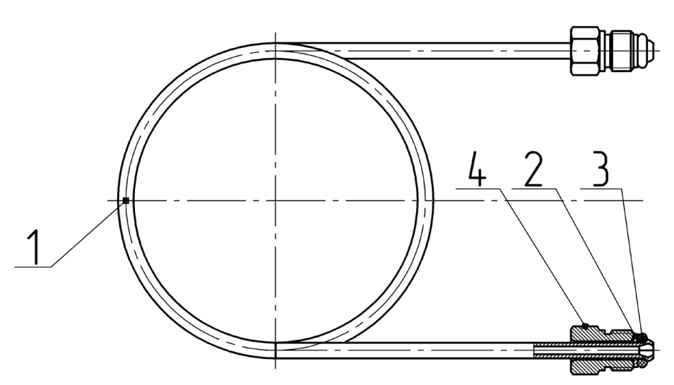 Трубка импульсная Aquasfera G 1/16″ Ру16 L=1500 для балансировочных клапанов, корпус – медь, адаптеры – латунь