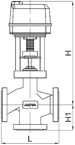 Клапаны регулирующие трехходовые АСТА 323 ТЕРМОКОМПАКТ Ду50-80 Ру16 с электроприводом ЭПР 1.8 кН 220B (3-х поз. сигнал)