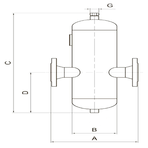 Сепаратор пара и сжатого воздуха АСТА С133 G2″ Ду50 Ру25 Тмакс=300°С, резьбовой, корпус - углеродистая сталь