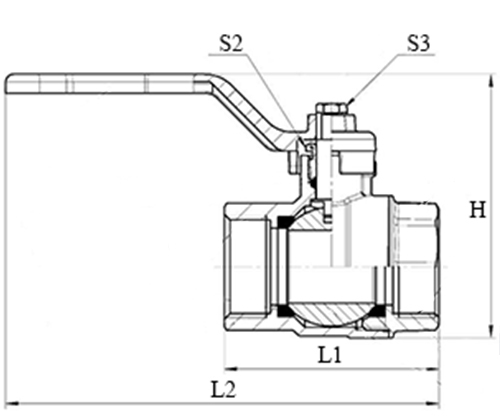 Кран шаровой газовый Dist Стандарт 3/4″ Ду20 Ру40 полнопроходной, латунь, присоединение внутренняя резьба/наружная резьба, управление ручка-рычаг