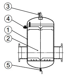Сепаратор воздуха Гранэйр Тип В Ду150 Ру10 фланцевый, корпус - углеродистая сталь