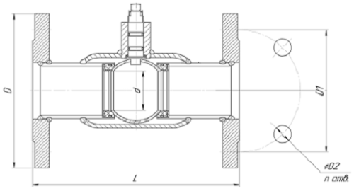 Кран шаровый LD КШ.Ц.Ф.Э 1 1/2″ Ду40 Ру40 фланцевый, стандартнопроходной, под электропривод, корпус - сталь 20