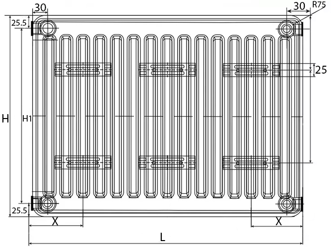 Радиаторы стальные панельные Oasis Pro РВ 22-2 200х400-3000 мм настенные, присоединение резьбовое - 1/2″, подключение - боковое, цвет - белый