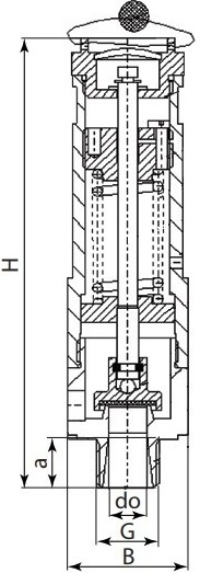 Клапан предохранительный ПРЕГРАН КПП 495-05-ОМ3 Ду10 Ру25 полноподъемный пружинный резьбовой, латунный, внутренняя/наружная резьба