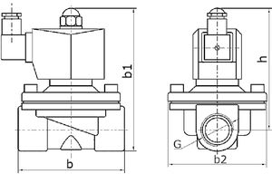 Клапан электромагнитный Росма СК-12 G1 1/2 Ду40 Ру7 стальной, нормально закрытый, прямого действия, мембрана - NBR, с катушкой 24В