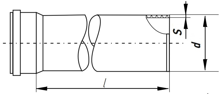 Труба внутренняя канализационная PP-H РосТурПласт BAIKAL ECO Дн110х2,7 длина 0,5 м с раструбом, безнапорное