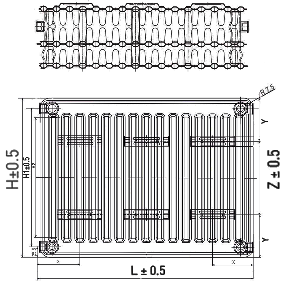 Радиатор стальной панельный STI Compact 33-500-1100