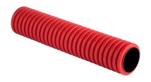 Труба гофрированная EKF Plast Дн200 L6 двустенная жесткая, внешний диаметр 200 мм, материал - ПНД, стержень 6 м, цвет красный
